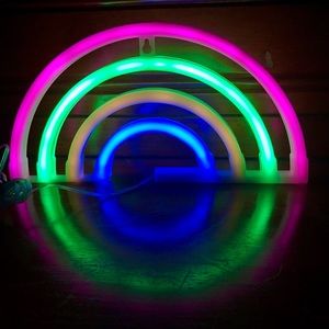 rainbow neon sign usb battery powered